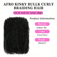 Extensions de cheveux synthétiques Afro Kinky pour tresses, réparation de dreadlocks et locks, torsades serrées, trame simple, fibre haute température, pré-étirées