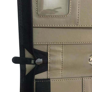 Porte-clés personnalisé en cuir PU avec fermeture éclair A4 pour hôtel, noir, marron, bleu, organisateur de porte-clés pour entreprise immobilière - Product Image 3