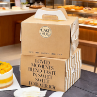 Boîte à gâteaux personnalisée Offre Spéciale avec poignée Boîte d'emballage de pâtisserie de luxe pour boulangerie, pâtisserie, emballage cadeau à emporter pour dessert de fête de mariage