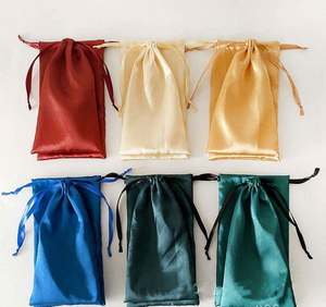 <b>Recyclable</b> Gift Drawstring <b>Bag</b> Custom Logo Printed Satin Dust <b>Bag</b> for Jewelry - Product Image 4