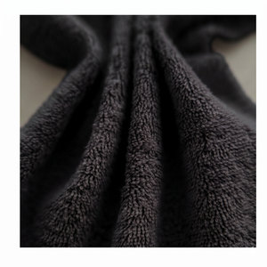 Premium 400gsm %60 Bamboo Cotton Woven Terry Fabric 155cm Width for Bathrobes Towels - BLACK COLOR - Product Image 1