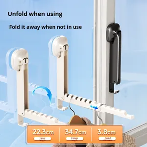 Giá phơi đồ gấp gọn trong nhà nhỏ gọn, móc hút chân không, không cần khoan tường, dùng cho phòng tắm - Product Image 4