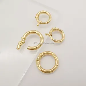 1000S 18K giallo oro reale Custom all'ingrosso accessori gioielli per bracciale collane cerchio ganci catena accessori