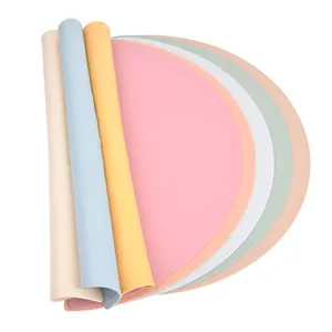 Eco Friendly Heat Resistance Non Slip Baby Kids Dining Table Place Mats Silicone Placemats With Raised Edge