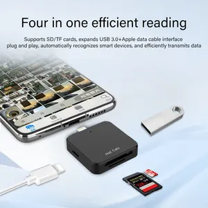 SD-Kartenleser geeignet für iPhone iPad, Micro-SD-Kartenleser, Speicherkartenleser Plug-and-Play-Kamera-SD-Kartenadapter