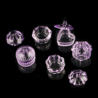 Verre cristal rose poudre acrylique liquide tasse à ongles violet Dappen plat couvercle bol porte-gobelet équipement outils d'art des ongles
