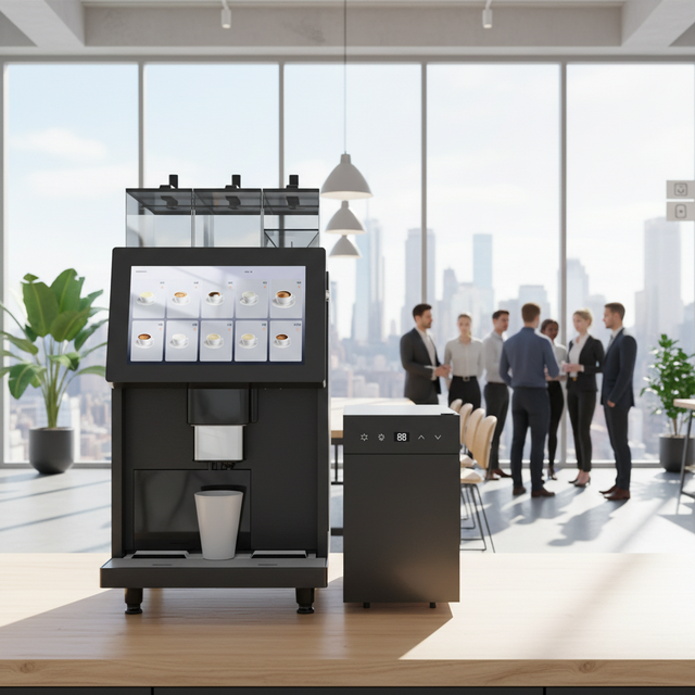 Professional Commercial Bean to Cup Coffee Machine Espresso Maker with Touch Screen with Fresh Milk System for Petro Station