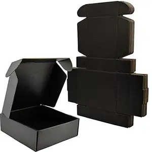 2023 नए ट्रेंडिंग ब्लैक मेलर बॉक्स थोक कस्टम पैकेजिंग बॉक्स फैशन नालीदार कागज फोल्डेबल प्रिंटिंग शिपिंग बॉक्स