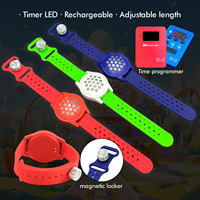 Pulseras LED Impermeables con Temporizador de Recordatorio y Control de Tiempo para Uso en Parques de Trampolines y Zonas de Juego Interiores
