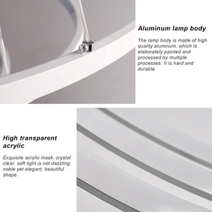 60cm đương đại Trần Vòng đèn chùm ánh sáng Led vòng tròn Mặt dây chuyền đèn ưa thích thiết kế ánh sáng treo thiết bị chiếu sáng - Product Image 6