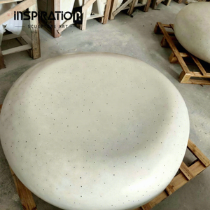 ม้านั่งทรงกลมโค้งหินคอนกรีต GRC กันน้ำสลักกรด - Product Image 1