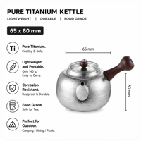 Ketel Teh Titanium Murni Pemanas Air Ultralight Ketel Camping Luar Ruangan Portabel untuk Merebus Air