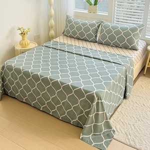In 4Pcs Sợi Nhỏ Polyester Nữ Hoàng Vua Kích Thước Trải Giường Ga Trải Giường Bộ Đồ Giường Bộ Với Vỏ Gối - Product Image 3