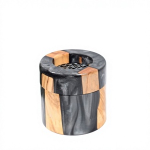 FAIZA CRAFT FC-8517 Luxury Resin Wood Bakhoor <b>Burner</b> Hand-made Incense Holder Modern Mabkhara <b>for</b> Islamic Home Decor Ramadan - Product Image 1