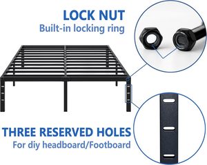 Cadre <span class=keywords><strong>de</strong></span> <span class=keywords><strong>lit</strong></span> en métal pleine grandeur avec espace <span class=keywords><strong>de</strong></span> rangement, robuste et résistant, base <span class=keywords><strong>de</strong></span> matelas facile à assembler, cadre <span class=keywords><strong>de</strong></span> <span class=keywords><strong>lit</strong></span> plateforme en métal - Product Image 6