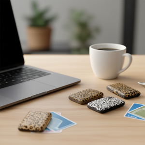 Tarjetero con estampado de leopardo, billetera compacta con cierre de cremallera de cuero Pu de 7 pulgadas para tarjetas de crédito - Product Image 5