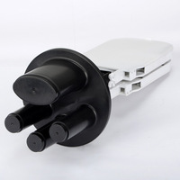 Boîte de jonction d'épissure de fibre optique verticale noire à 24 cœurs Fermeture de joint de type dôme 1 3 ports pour applications extérieures FTTH 12 cœurs