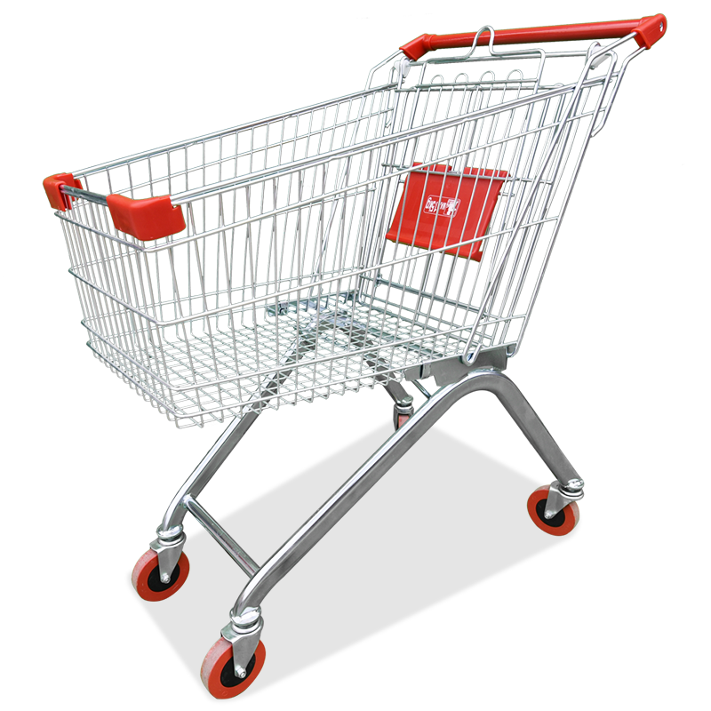 Оптовая продажа с фабрики 4 колеса металлическая сталь супермаркет тележка для покупок тележки