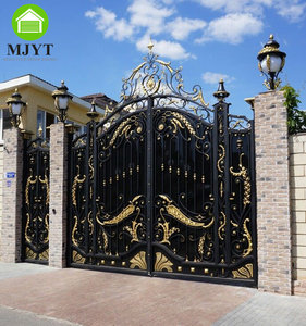 Foshan porte entreprise porte conception supérieure luxe wroug or fer porte Villa manoir <span class=keywords><strong>château</strong></span> extérieur entrée mode portes électriques - Product Image 1