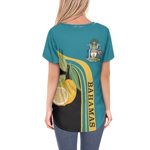 2024 ventes en gros directes professionnel personnalisable hommes femmes T-shirt Bahamas drapeau <span class=keywords><strong>banane</strong></span> 3D décontracté bouton haut Long - Product Image 6
