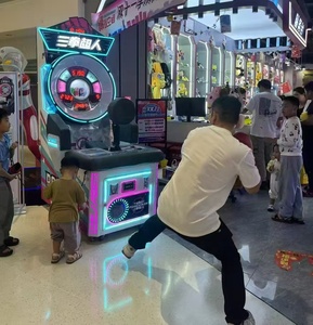 Máy trò chơi điện tử đấm bốc ba cú đấm bán tại nhà máy, dành cho trẻ em từ 6 tuổi trở lên, chất liệu gỗ và sắt, trò chơi giải trí đường phố, hoạt động bằng tiền xu, có phiên bản <span class=keywords><strong>online</strong></span> - Product Image 3