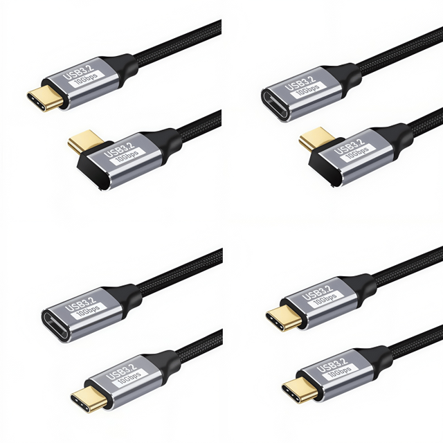 USB 3.2 Gen 2.1 5A 100W 4k 60hz 10Gbps High Speed Data Cables Type C to Type C Cable Braided USB C Fast Charging Cable