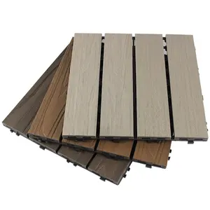 供应商300 * 300毫米木塑地板价格防水耐用塑料木塑木质甲板地板盖