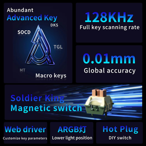 AJAZZ AK980 MAX <span class=keywords><strong>Clavier</strong></span> mécanique à interrupteur magnétique 0.01mm 8K Taux de vote Swap à chaud RGB <span class=keywords><strong>Clavier</strong></span> de jeu filaire - Product Image 3