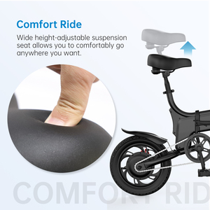 <span class=keywords><strong>Vélo</strong></span> <span class=keywords><strong>électrique</strong></span> pliant de <span class=keywords><strong>14</strong></span> <span class=keywords><strong>pouces</strong></span>, batterie 36V 7.8Ah, 25 km/h, ville, se replie dans le coffre de la voiture - Product Image 5