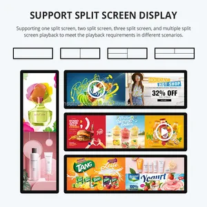 Hot Sale Supermarkt Werbung Kioske Lcd Werbe bildschirm Ultra Wide Portable Stretched Touch Bar Display