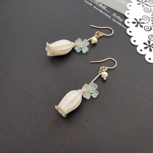 Nuevos pendientes de goma caídos Linglan, carillón de viento, fruta, pendientes largos de flores de cristal, pequeños pendientes de perlas de imitación frescas, bonitos pendientes - Product Image 2