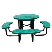 Table de pique-nique extérieure en acier commerciale publique avec banc restaurant extérieur table et chaise de porte extérieures en métal perforé pour événement