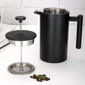 FREE SAMPLE Stainless Steel French Press Black Color Coffee Maker Double Walled Coffee Percolator Pot Manual Coffees - Product Image 1