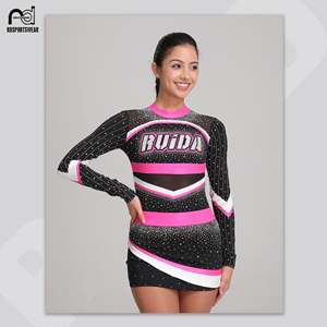 Nouvelle conception d'uniforme de cheerleading personnalisé sublimé, ensemble haut et short à manches longues - Product Image 2