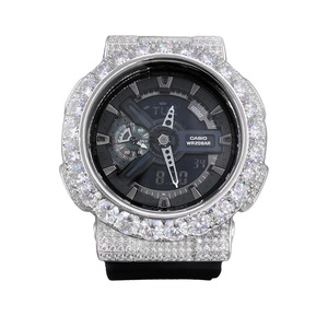 Nouvelle conception Montres pour hommes en argent 925 serties de moissanite VVS D, couvercle de lunette de montre personnalisé modifié pour GA100/GA110 - Product Image 1