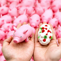 Jouet anti-stress en TPR en forme de cochon mignon, fait main, avec blocs de construction à l'intérieur, sonore (ASMR), pour le soulagement du stress, jouet promotionnel, cadeau farfelu