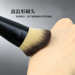 Pinceau de contour en fibres synthétiques avec manche en bois pour le maquillage de contouring du visage, origine Cangzhou - Product Image 3