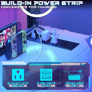 Venta al por mayor LED Pc Gaming Studio Table Home Office Furniture Madera Led <span class=keywords><strong>Escritorio</strong></span> <span class=keywords><strong>Gamer</strong></span> Ordenador <span class=keywords><strong>pequeño</strong></span> <span class=keywords><strong>Escritorio</strong></span> de esquina con estantes - Product Image 5