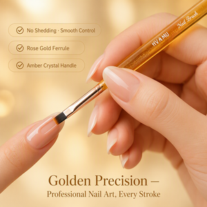 Pinceau pour nail art avec manche en acrylique jaune, poils en nylon doux et durables, kit de manucure en gel UV avec service de logo personnalisé pour salon de manucure - Product Image 4