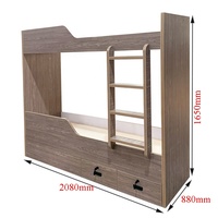 Lit superposé en bois pour chambre à coucher, sur mesure par le fabricant, style marin, double étage
