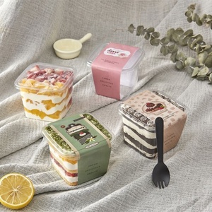 Disposable <b>Plastic</b> Cups Clear Portion Transparent Trapezoidal Food <b>Container</b> Jelly Yogurt Mousses Dessert Cups - Product Image 6