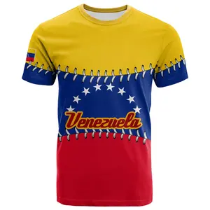 Custom Baseball 2023 Venezuela T Shirt Fashion Casual Summer Tops for Teen Boys Unisex Breathable T-shirt for Female Elastic