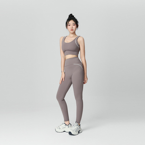 Nouveauté 2025 – Vente en gros de vêtements de sport personnalisés : Soutien-gorge de sport et ensembles de leggings de yoga, tenue de sport 2 pièces avec empiècements de couleur pour la gym - Product Image 5