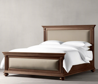 Sigma Ensemble de lit double moderne et minimaliste en bois de chêne Queen/King Mobilier mural de chambre à coucher de massage intérieur naturel solide