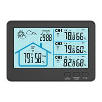 Station météo numérique sans fil 433 MHz en plastique avec écran LCD couleur, prévisions intérieures/extérieures, prise Type-C, prend en charge 3 capteurs à distance