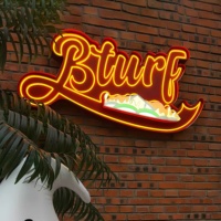 Enseigne personnalisée avec logo au néon, enseigne lumineuse 3d pour entreprise, enseigne personnalisée avec lettres pour enseigne de logo avant de magasin de café-bar