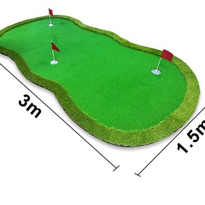 Tapis de golf portable d'intérieur Ser Golf 1,5x3m en gazon artificiel avec trous de flag pour l'entraînement à domicile ou au bureau - Product Image 3
