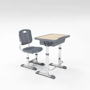 Nội thất trường học duy nhất chỗ ngồi trường bàn và ghế thiết lập có thể điều chỉnh bàn và ghế