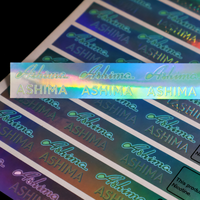Autocollants holographiques - Étiquettes adhésives découpées sur mesure en forme de laser arc-en-ciel irisé pour logo de marque et emballage de produits