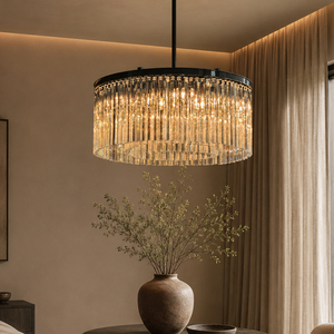 Lustre suspendu rond en cristal K9 transparent avec fil réglable pour villa, chambre, petit hôtel, éclairage commercial - Product Image 3